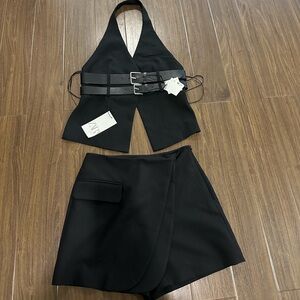 Zara skort belted skirt set